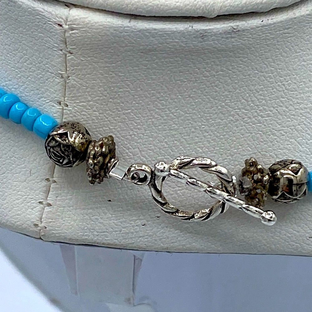 Handcrafted Simplistic Turquoise Bead Necklace Wi… - image 5
